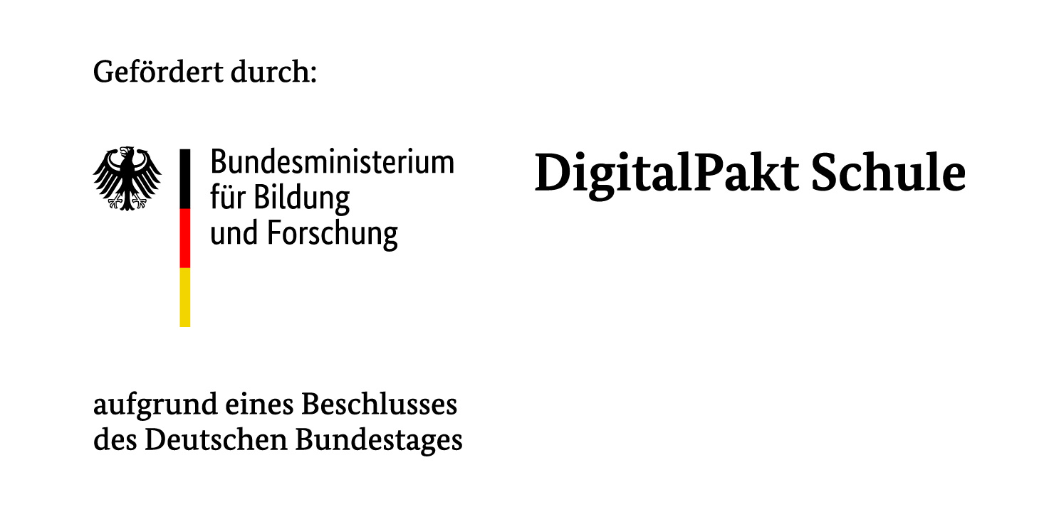 DigitalPakt Schule. Gefördert durch Bundesministerium für Bildung und Forschung.